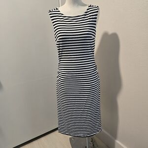 White House Black Market Striped Midi Dress SZ Medium